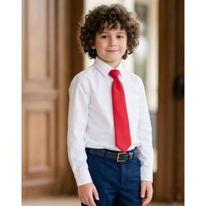 New Von Maur XMI Red Zip Neck Tie 11"Formal Wedding Event (Boys 4-7)